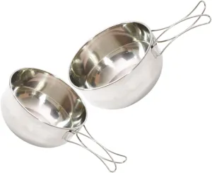 Travel Essential 3-piece Stainless Steel Bowl Set Collapsible Camping Bowl Lightweight for Outdoor Activities