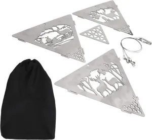 Triangular Campfire Grill Hanger - Sturdy Stainless Steel Outdoor Portable Bonfire Fire Pit for Camping, Hiking, and Family Gatherings
