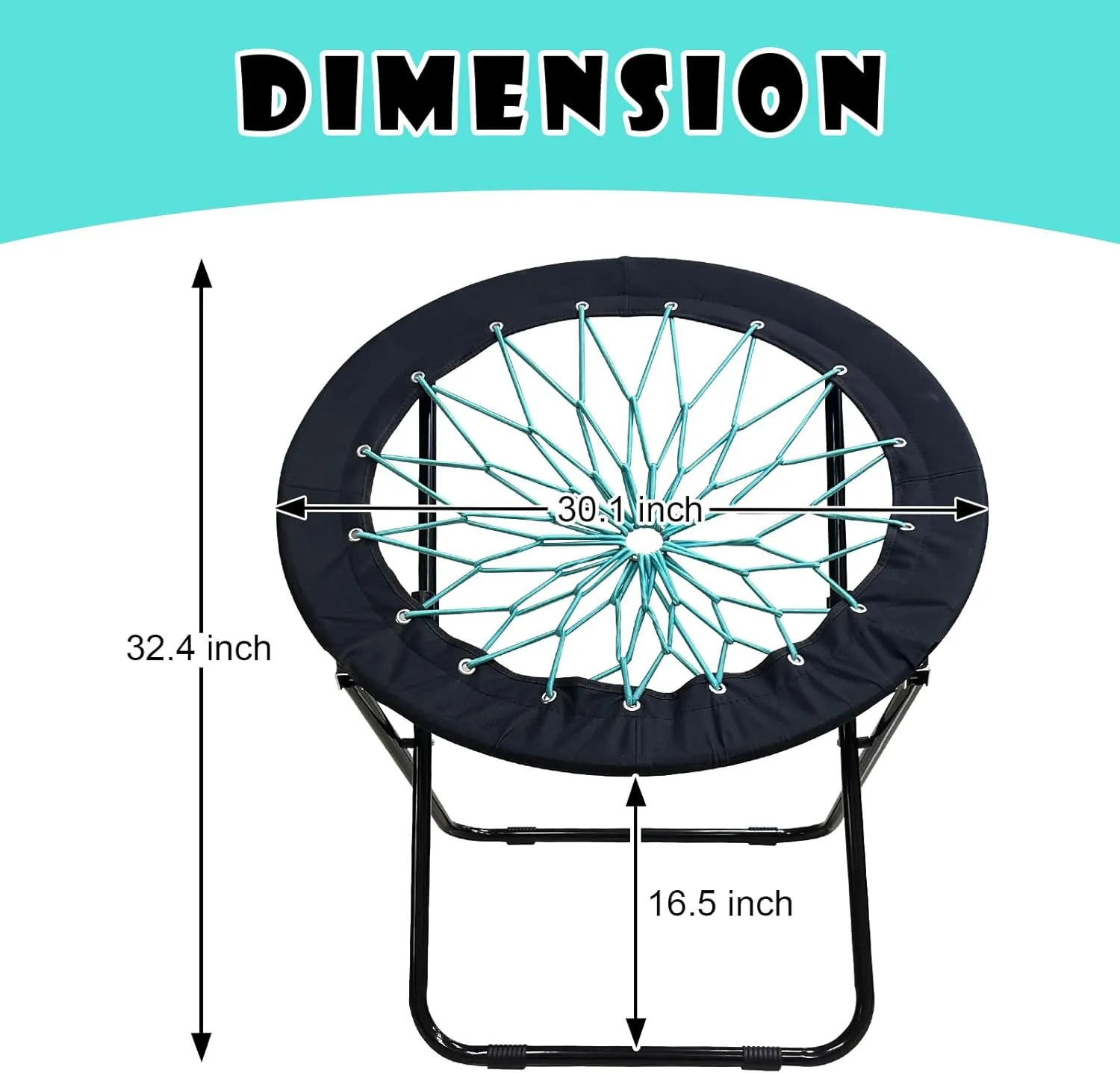 Ultimate Comfort Bungee Chair - Versatile Bunjo with Fun Bouncy Design - Circle Web for Relaxation and Fun - Foldable Trampoline Spider