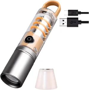 Ultra-Bright LED Camping Lantern - High Lumens, USB Rechargeable with Type-C, Zoomable Flashlight for Adventures, Camping Accessories, Handheld, High Power