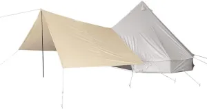 UNISTRENGH Bell Tent Awning Canopy Outdoor Tent Sunshade Tarp for Camping Hiking Beach Travel Party Beige 3M/4M/5M/6M Tent Accessory (Rectangle Sunshade tarp for 3M/4M/5M/6M)