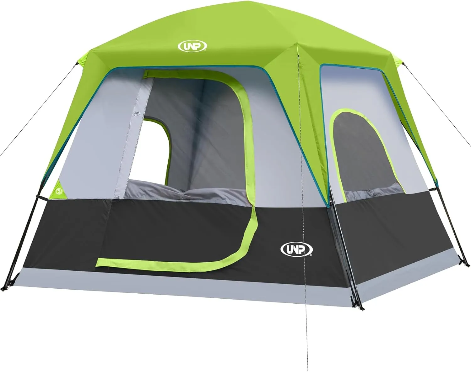 UNP 2/4/6/8 Person Tent, Portable Cabin Tent, Camping Tent 4-Person Easy Set Up, Waterproof with Top Rainfly for Outdoor Camping/Hiking