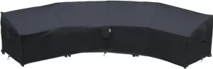 Upgraded Curved Patio Furniture Covers, Waterproof Outdoor Sectional Cover, 600D PU Outdoor Furniture Sofa Covers 190"(128") Half Moon Oudoor Couch Cover, Lawn Outside Protector- Midnight Black