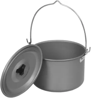 UPKOCH Portable Aluminum Camping Cookware Set with Lid Lightweight Outdoor Cooking Pot for Hiking Picnics and Camping Efficient Heat Distribution for Uniform Cooking for People