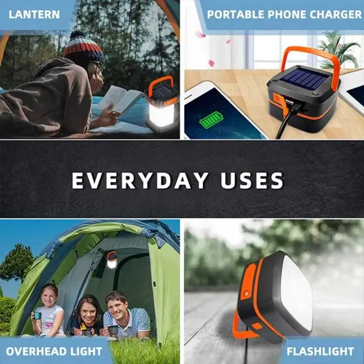 USB Wide assortment Collapsible Green LED Lantern - Solar Portable Camping Trackable Charging with Outdoor Light