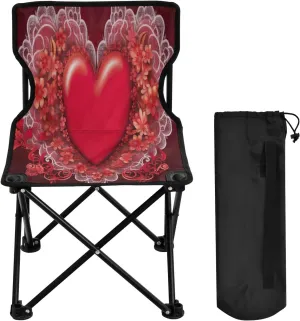 Valentine's Day Portable Camping Chairs,Collapsible Anti-Slip Padded Oxford Cloth Stool for Beach Compact, Lightweight Foldable Chairs for Hiking Mountaineering Beach 2012747