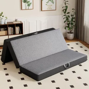 Vamcheer Tri Folding Pad - Foldable Pad for Travel/Camping/Ourdoor/Yoga, Tri-fold Memory Foam Cushion with Washable Cover, Handle & Non-Slip Bottom