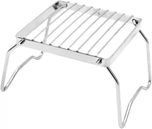 VANZACK Stainless Steel Bbq Grill Portable Compact Folding Grill Tools Perfect for Camping Park (27.5x23.5x13cm)