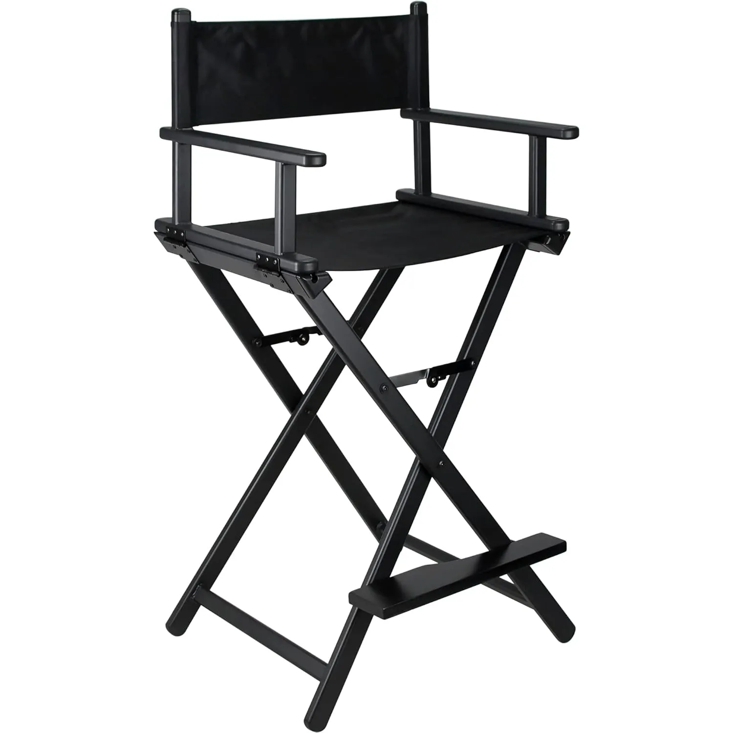 Ver Beauty Aluminum Makeup Artist Director Chair for Professional Beauty and Hair Stylist, Heavy Duty, Black Matte, 22.25" x 19.5" x 43.25"