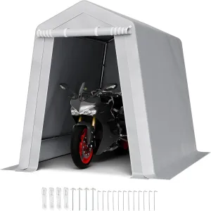 VEVOR Portable Shed Outdoor Storage Shelter, 6x8x7 ft Heavy Duty Instant Waterproof Storage Tent Sheds with Roll-up Zipper Door and Ventilated Windows for Motorcycle, Bike, Garden Tools
