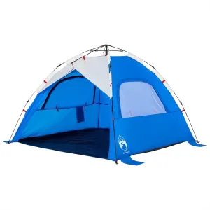 vidaXL Beach Tent 3-Person, Outdoor Shelter, Camping Tent for Garden Patio, Backpacking Tent, Beach Canopy, Azure Blue Quick Release Waterproof