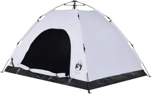 vidaXL Camping Tent 4-Person, Garden Shelter, Portable Canopy for Outdoor Patio Hiking, Lightweight Tent, White Blackout Fabric Quick Release
