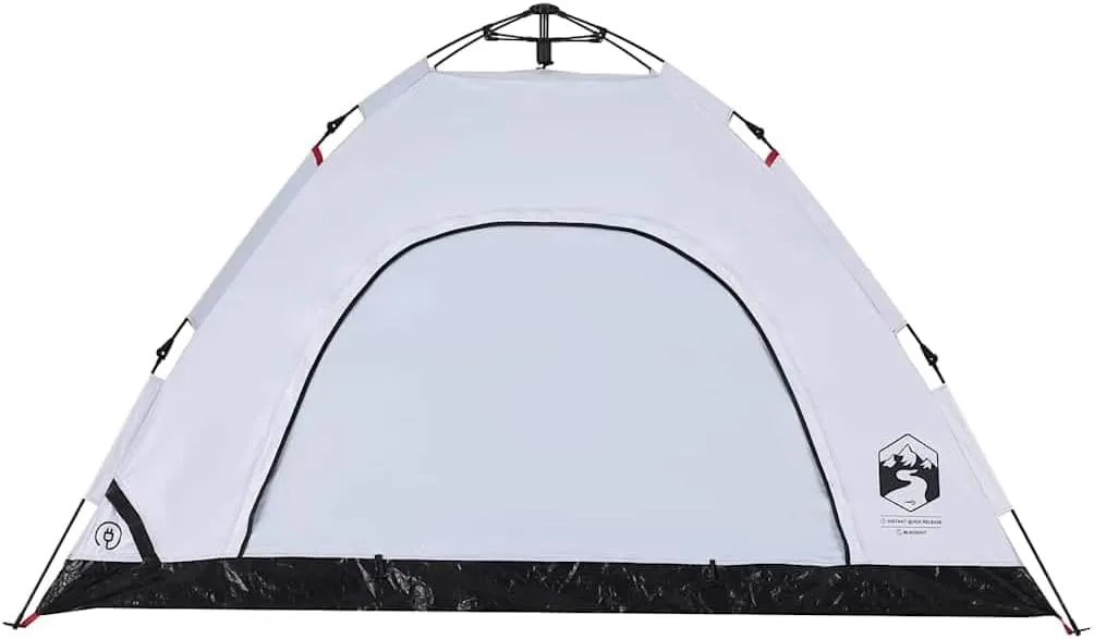 vidaXL Camping Tent 4-Person, Garden Shelter, Portable Canopy for Outdoor Patio Hiking, Lightweight Tent, White Blackout Fabric Quick Release