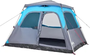 vidaXL Family Tent Dome 6-Person, Outdoor Shelter, Large Camping Tent for Festival Hiking, Garden Lightweight Tent, Blue Quick Release