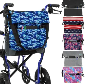 Vive XL Wheelchair Accessories Bag - Waterproof, Scratch-Resistant, Double-Stitched, Machine Washable for Adults, Seniors, 15 Colors - Storage Walker Backpack to Hang on Back of Wheel Chair