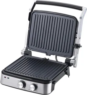 Vivicreate 5-in-1 Contact Grill Stainless Steel Panini Press Nonstick Electric Grill Adjustable Temperature Removable Plates Portable for Sandwiches Steak Chicken Breakfast eléctrica prensa de panini