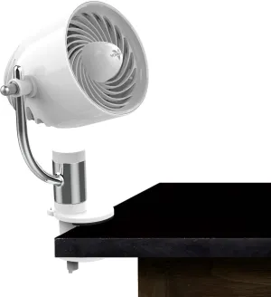 Vornado Pivot Clip Personal Air Circulator Fan with Multi-Surface Clip, Quiet Portable Fan for Office or Bedroom, 3 Speeds, Ice White
