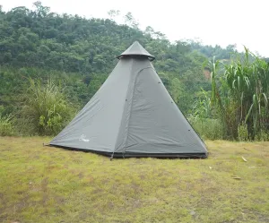 Waterproof 380CM/12.5ft Double Layers Family Tent Teepee Tent for Camping Hiking Hunting 4 Persons