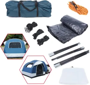 White Green Outdoor Car Tent,Camping SUV Tent,Travel Shade Tent,Easy to Set Up,Instant Outdoor Tent with Large Screen Window,Cool and Breathable,Suitable for Family Camping,Hiking,Adventure