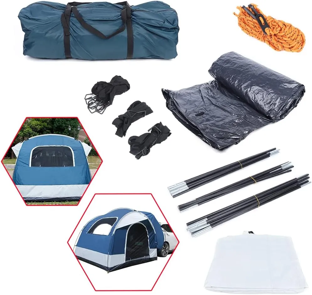 White Green Outdoor Car Tent,Camping SUV Tent,Travel Shade Tent,Easy to Set Up,Instant Outdoor Tent with Large Screen Window,Cool and Breathable,Suitable for Family Camping,Hiking,Adventure