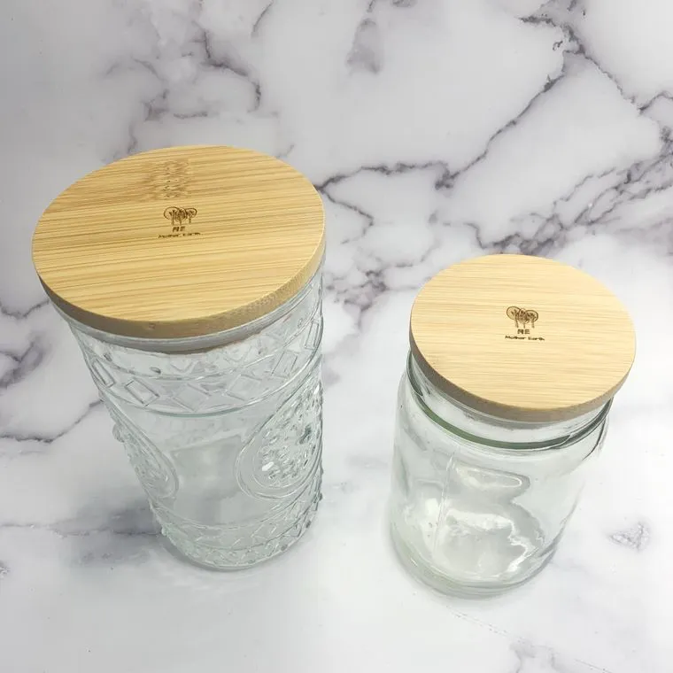 WIDE Solid Bamboo Mason Jar Lids