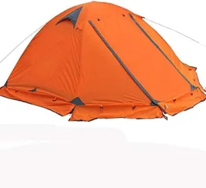 Winter Tent with Snow Skirt!2-3Persons Aluminum Pole Double Layer 2Doors Windproof Big Rain Proof Professional Camping Tent (Color : E) (D One Size)