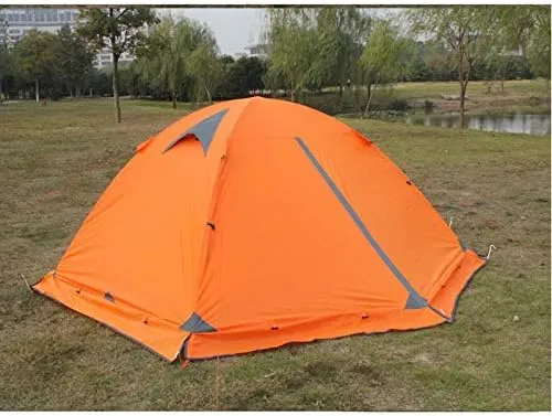 Winter Tent with Snow Skirt!2-3Persons Aluminum Pole Double Layer 2Doors Windproof Big Rain Proof Professional Camping Tent (Color : E) (D One Size)