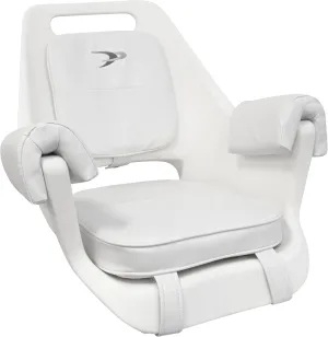 Wise 8WD007-3-710 Deluxe Pilot Chair with Cushions and Mounting Plate, White