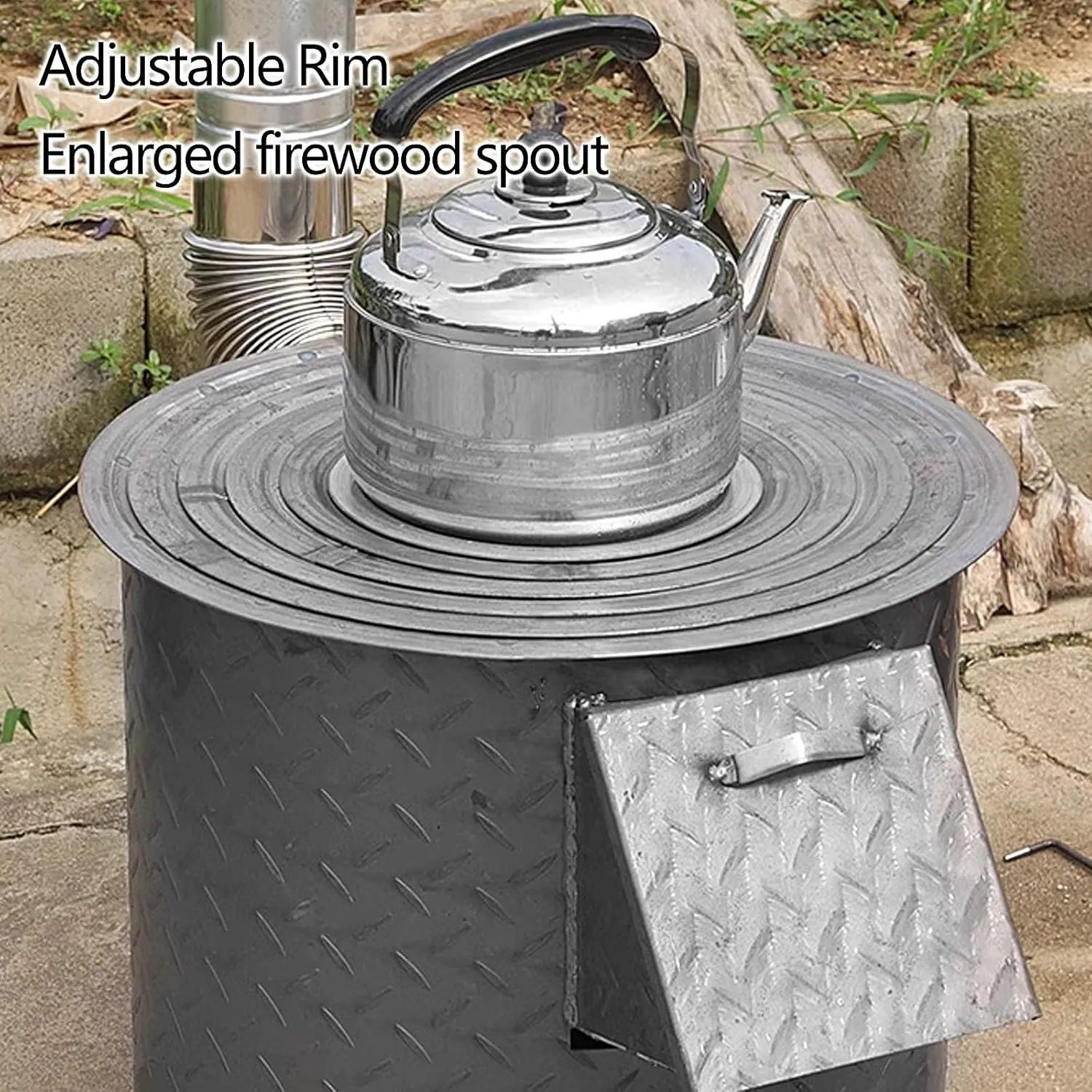 Wood Burning Stove Indoor, Camping Stoves Portable with Chimney Pipe, Load Capacity 500kg, 2.7mm Thickened Steel Plate for Cooking and Heating(35 * 35 * 40cm)