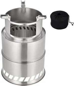 Wood Camping Stove Stove,Foldable Stove,Stainless Burning Stove,Wood with Carry Bag/Mum