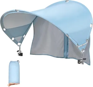 XL Universal Chair Canopy Umbrella, UPF 50  Foldable Sun Shade Attachment with Adjustable Clamp for Beach, Camping, Sports, Outdoor, Lawn, Tanning, Zero Gravity Chairs, Wagon, Wheelchair, Patented