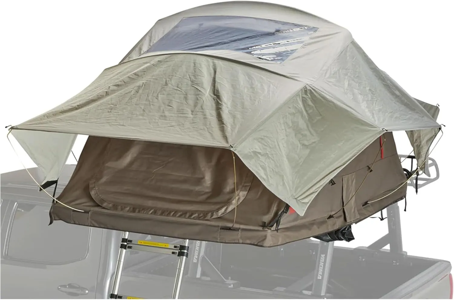 Yakima SkyRise HD Medium Heavy Duty 4 Season Rooftop Tent for 2 People with Auto-Close Function and 2.5 Inch Foam Mattress with Removable Cover, Tan