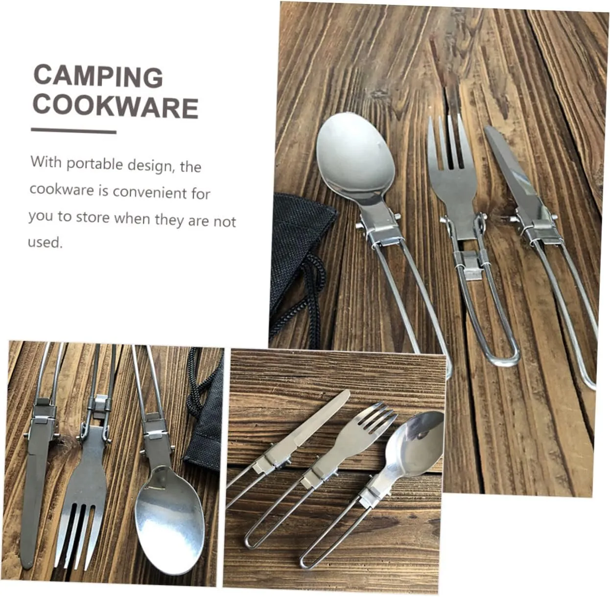 YARNOW Outdoor Camping Pot Cookware Camping Kit Gadgets Portable Camping Knife Carrier Camping Stove Kettle