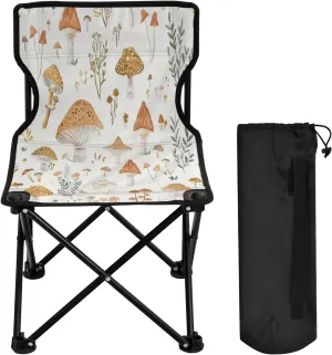 Yellow Mushroom Portable Outdoor Folding Chair Anti-Slip Padded Oxford Cloth Stool Camping Chair Small for Beach Hiking Fishing Gardening Quad Camp Chair