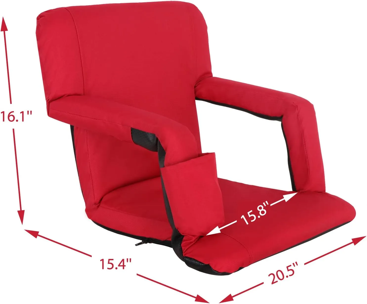 ZENY Folding Stadium Seat Chair with Back Support and Cushion for Bleachers 2 Pack, Reclining Bleacher Seat with Back, Armrests and Cup Holders