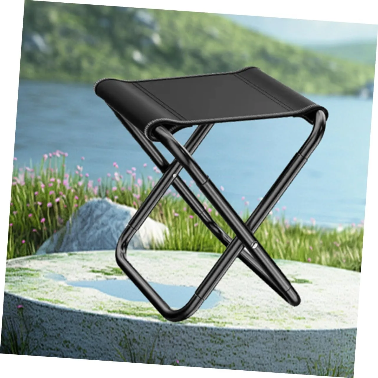 Zerodeko Camping Stool Outdoor Chairs Stool for Fishing Folding Stool Foldable Stool Camping Chair Small Chair Fold up Chair Outdoor Stool Portable Stools Foldable Chair Black Canvas