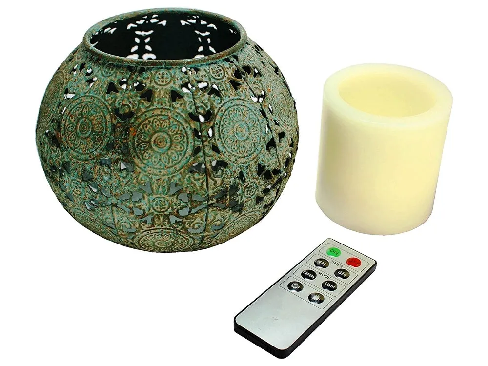 Zidana Lantern & Remote Control Flameless Candle - Pack of 4 sets