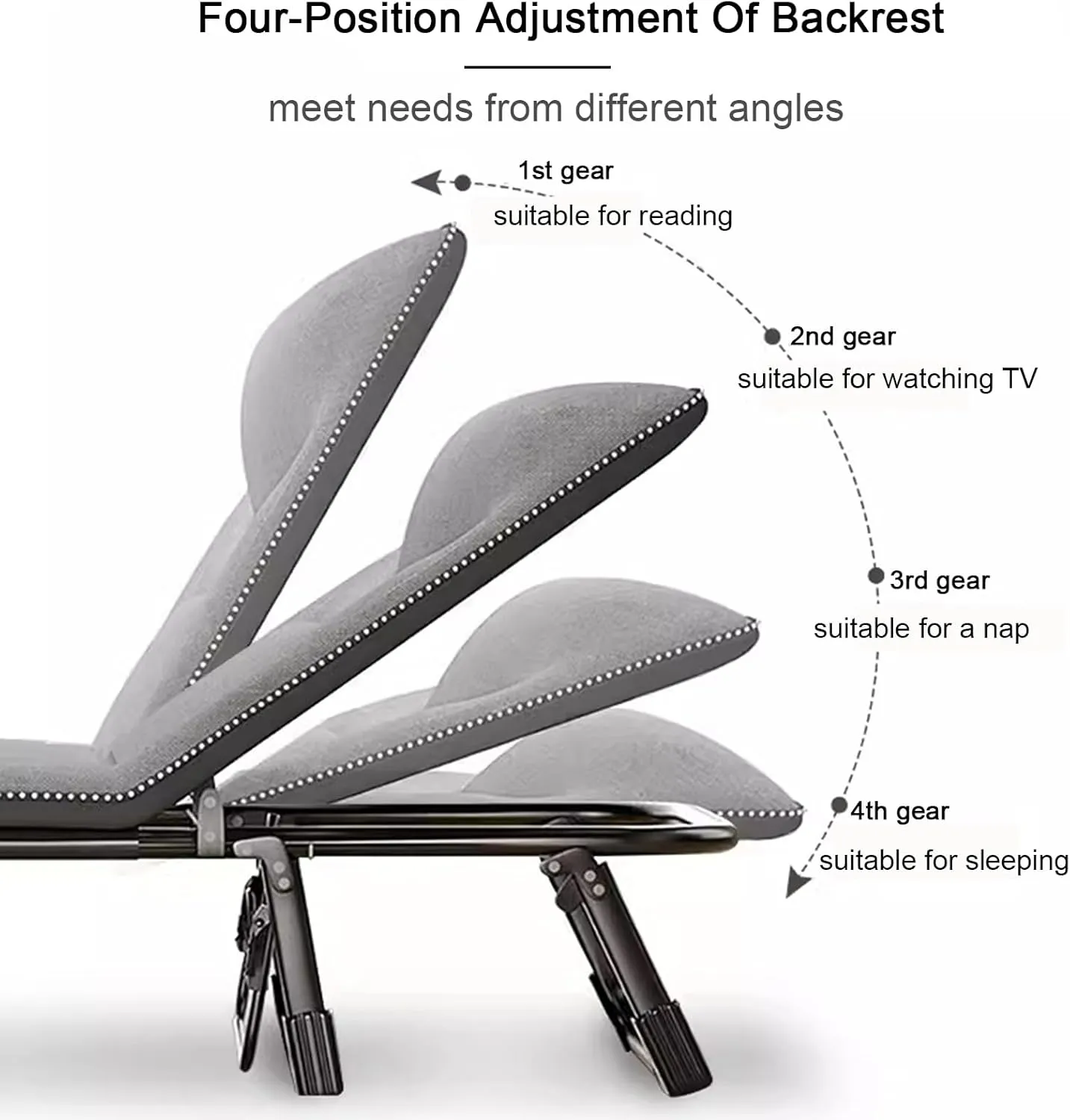 ZTGL A,170x56cm, Camping Cot for Adults, Office Nap Folding Lounge Chairs, Sunbathing Lounge Chairs, Camping Lounge Chair, Portable Patio Recliner Chair, Outdoor Lounge Chair