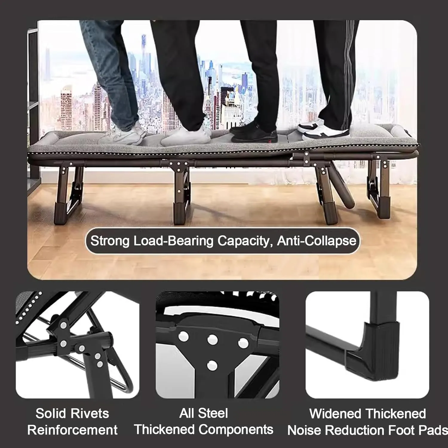 ZTGL A,170x56cm, Camping Cot for Adults, Office Nap Folding Lounge Chairs, Sunbathing Lounge Chairs, Camping Lounge Chair, Portable Patio Recliner Chair, Outdoor Lounge Chair